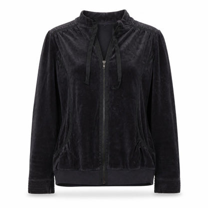 Front view of Papaya women’s grey jacket coat, size UK 16