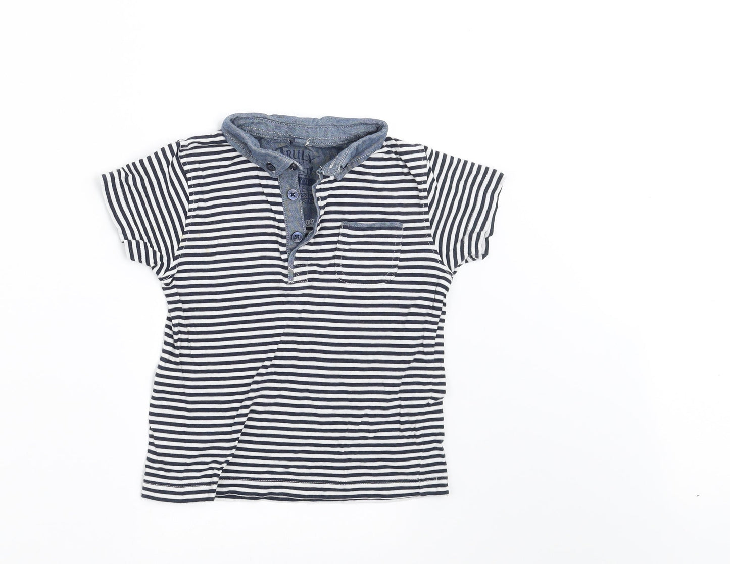 NEXT Boys Blue Striped  Basic Polo Size 12 Months