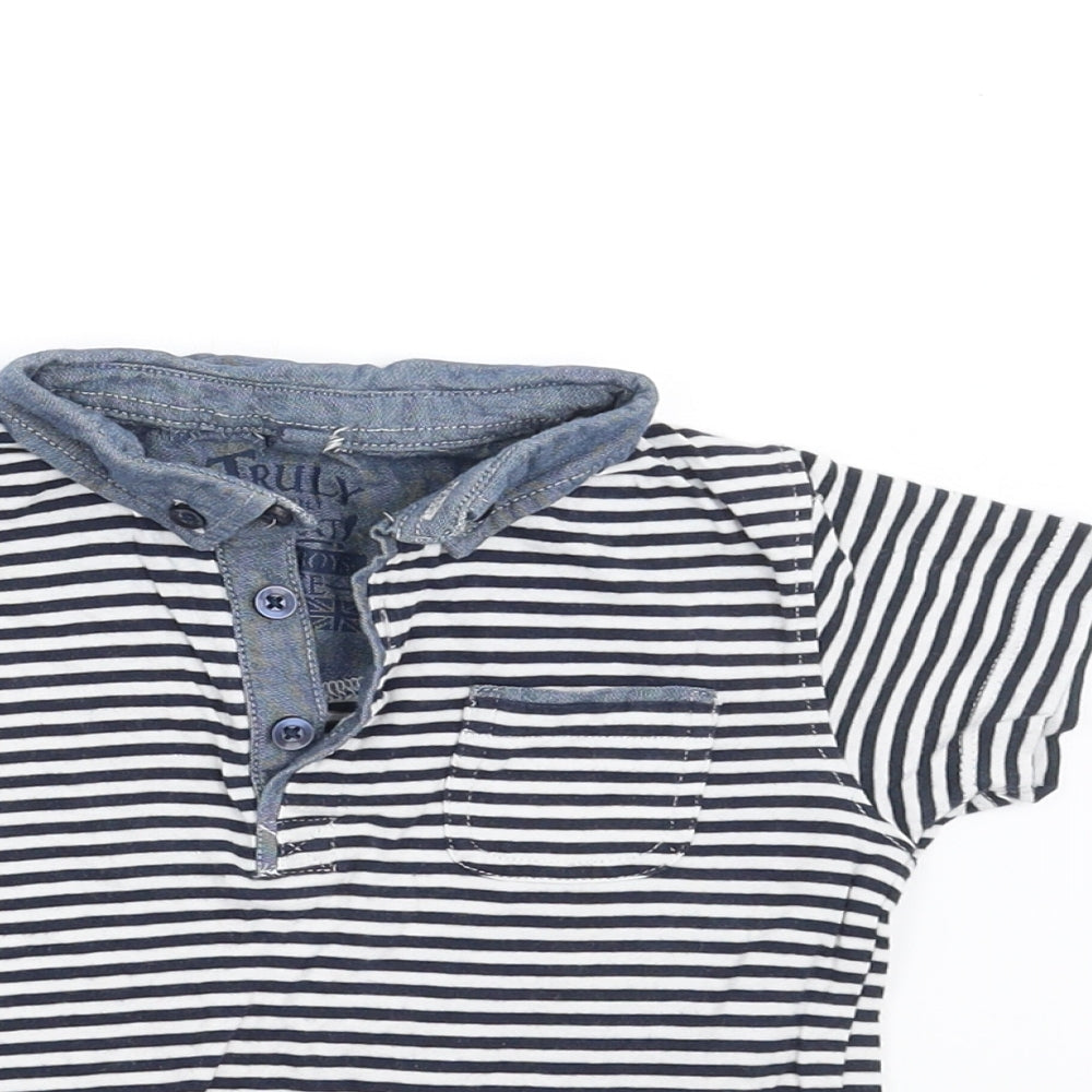 NEXT Boys Blue Striped  Basic Polo Size 12 Months