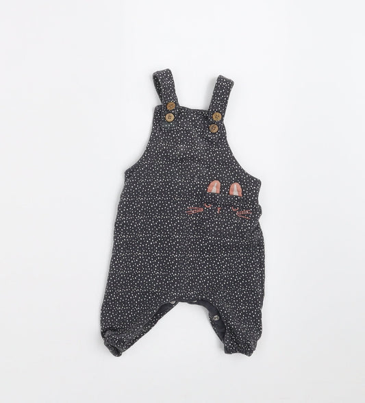 NEXT Girls Grey Spotted  Dungaree One-Piece Size 0-3 Months  - SHORTS