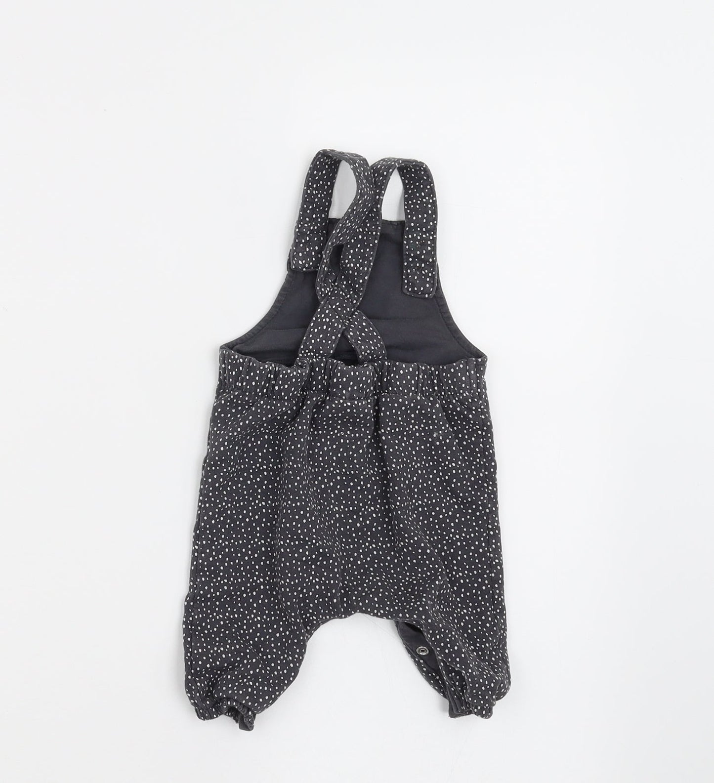 NEXT Girls Grey Spotted  Dungaree One-Piece Size 0-3 Months  - SHORTS