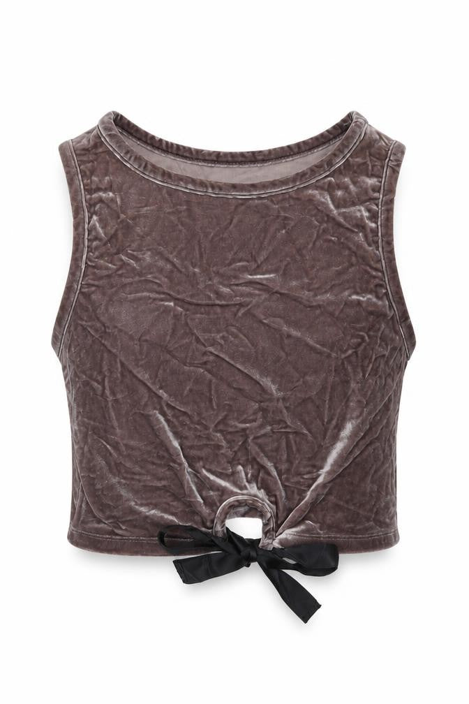 SheIn Womens Grey  Velour Basic Tank Size S