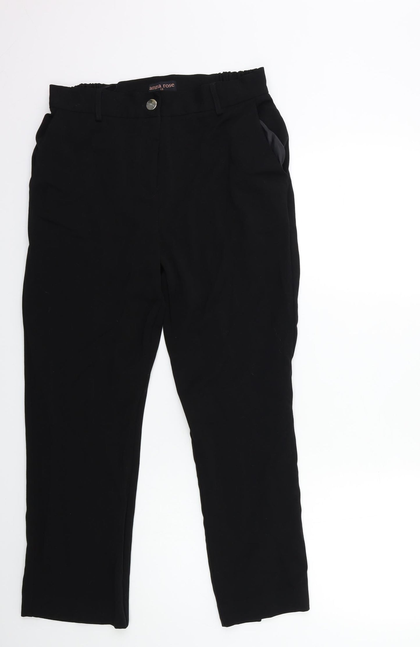 ANNA ROSE Womens Black   Trousers  Size 12 L25 in