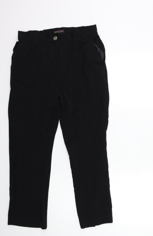 ANNA ROSE Womens Black   Trousers  Size 12 L25 in