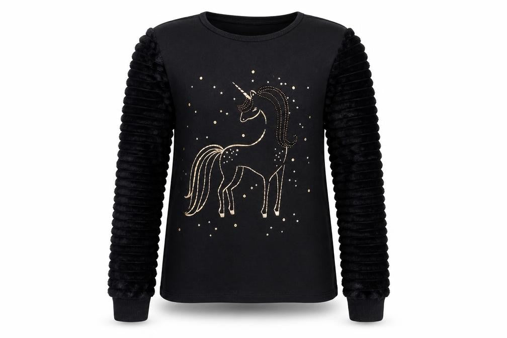 F&F Girls Black   Pullover Sweatshirt Size 13-14 Years