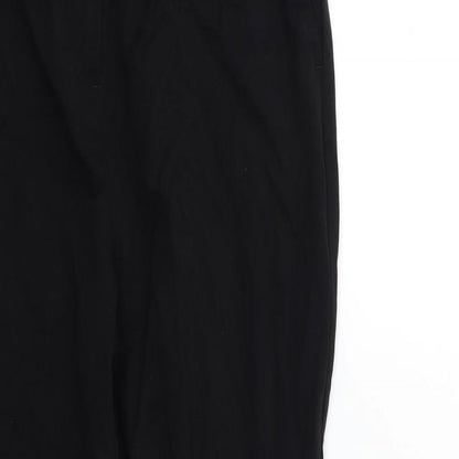 Close-up detail of Papaya women’s black trousers, size UK 12, 30-inch leg