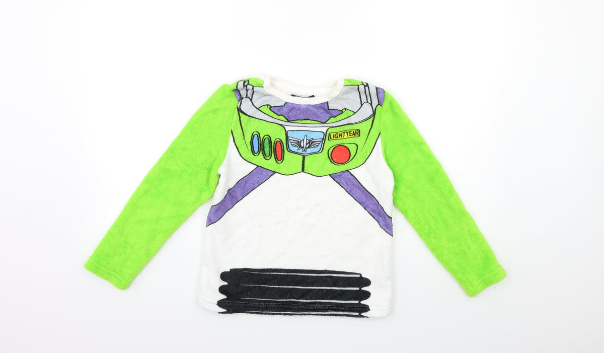 Toy story Boys Green Geometric Fleece  Pyjama Top Size 7-8 Years