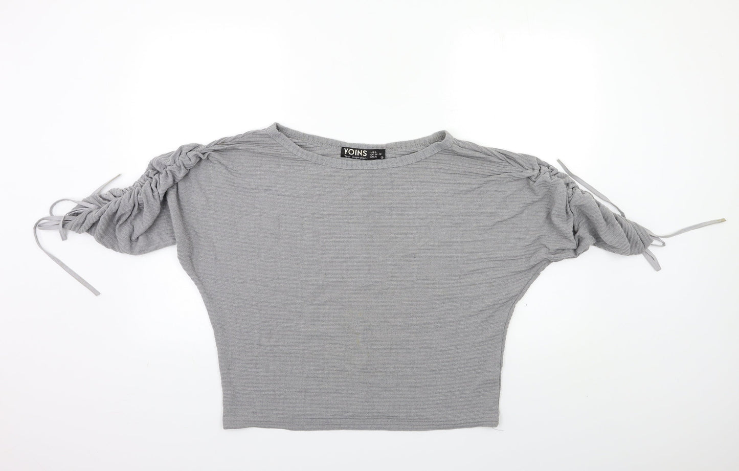 YONIS Womens Grey  Knit Pullover Jumper Size L