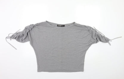 YONIS Womens Grey  Knit Pullover Jumper Size L