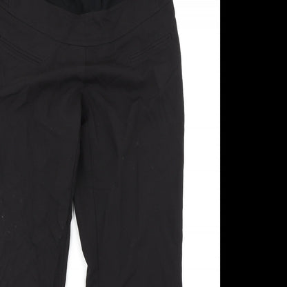 Close-up detail of Red Herring women’s black trousers, size UK 10, 28-inch leg