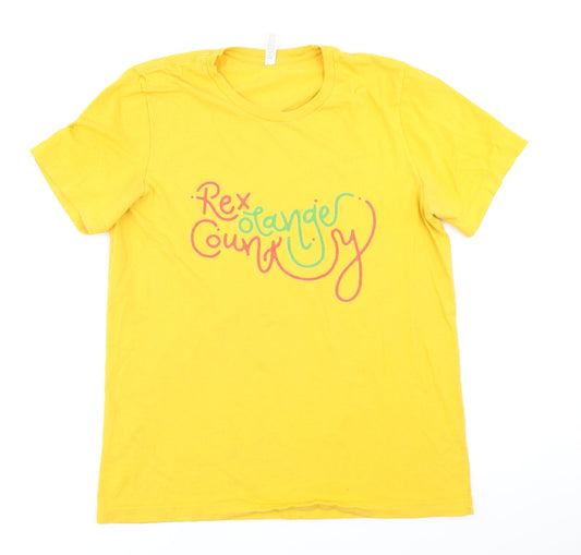 Canvas Mens Yellow    T-Shirt Size L