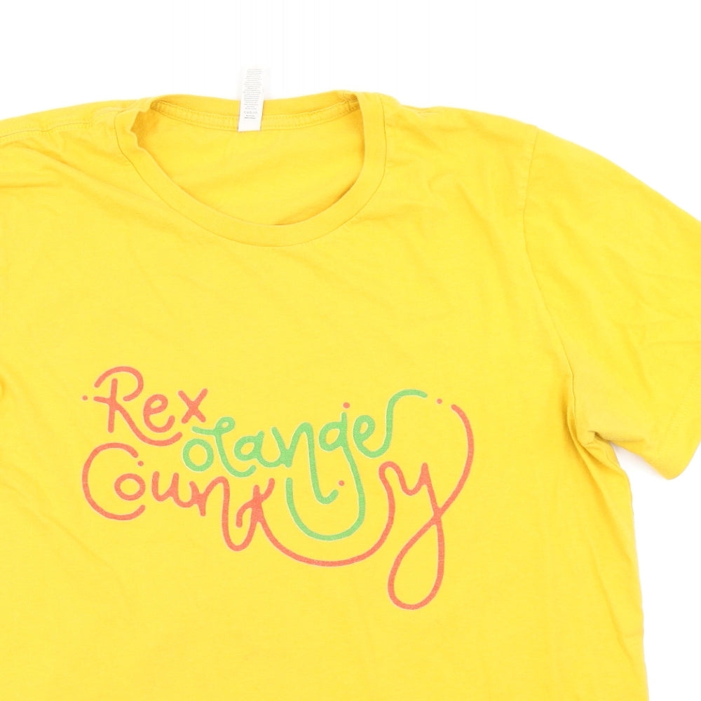 Canvas Mens Yellow    T-Shirt Size L