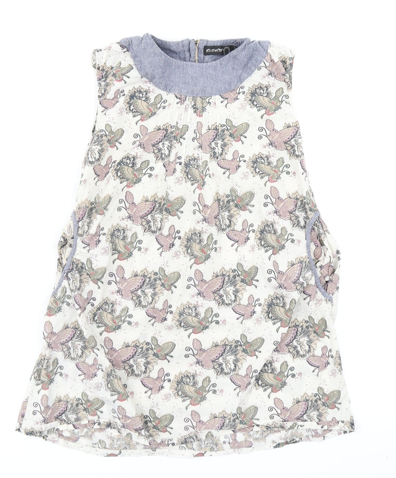 Minymo Womens White Floral  Basic Blouse Size 10