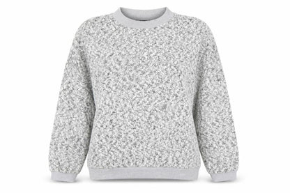 Front view of Atmosphere women’s grey pullover sweatshirt, size UK 8