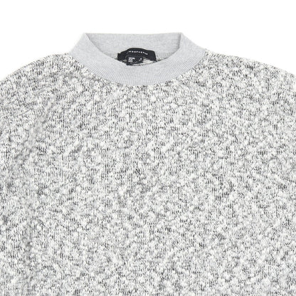 Close-up detail of Atmosphere women’s grey pullover sweatshirt, size UK 8