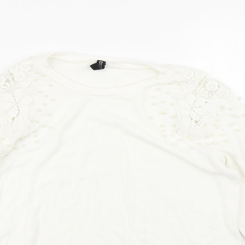 Divided Womens White   Basic T-Shirt Size S