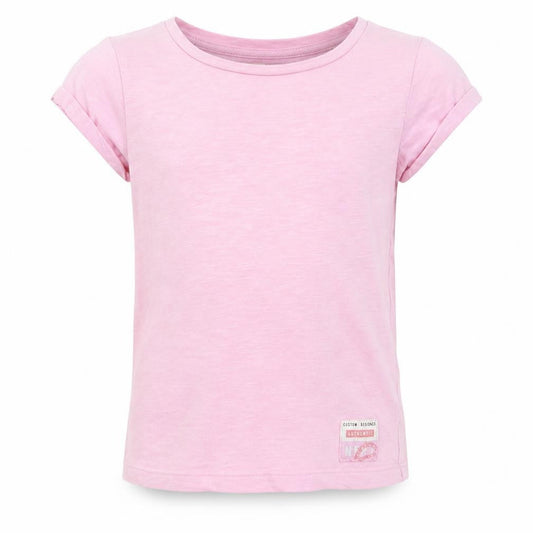 Front view of Next girls’ pink basic t-shirt, size 6, years