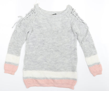 Quiz Womens Multicoloured Striped  Pullover Jumper Size L