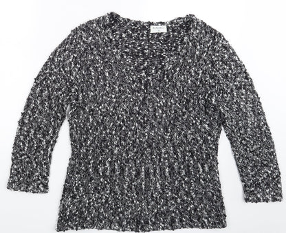 Additional front view of Kaliko women’s black jumper, size UK 16