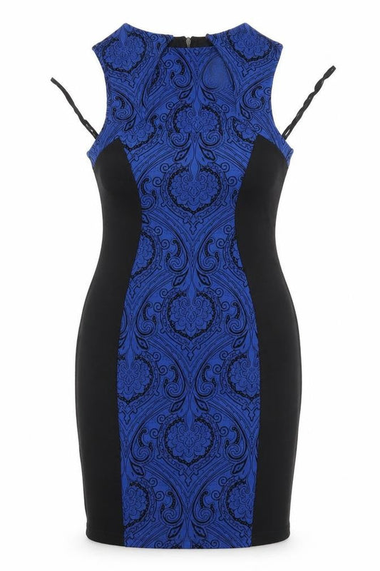 Womens Blue Paisley  Pencil Dress  Size L