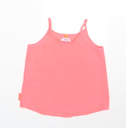 Back view of Debenhams girls’ pink basic tank, size 4, years