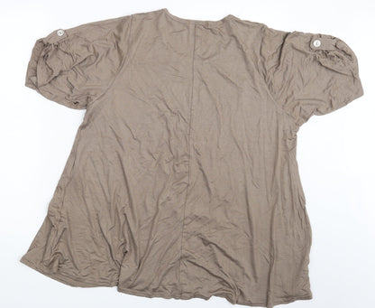Preloved Sophia Mirza Womens Beige   Basic T-Shirt One Size - Back