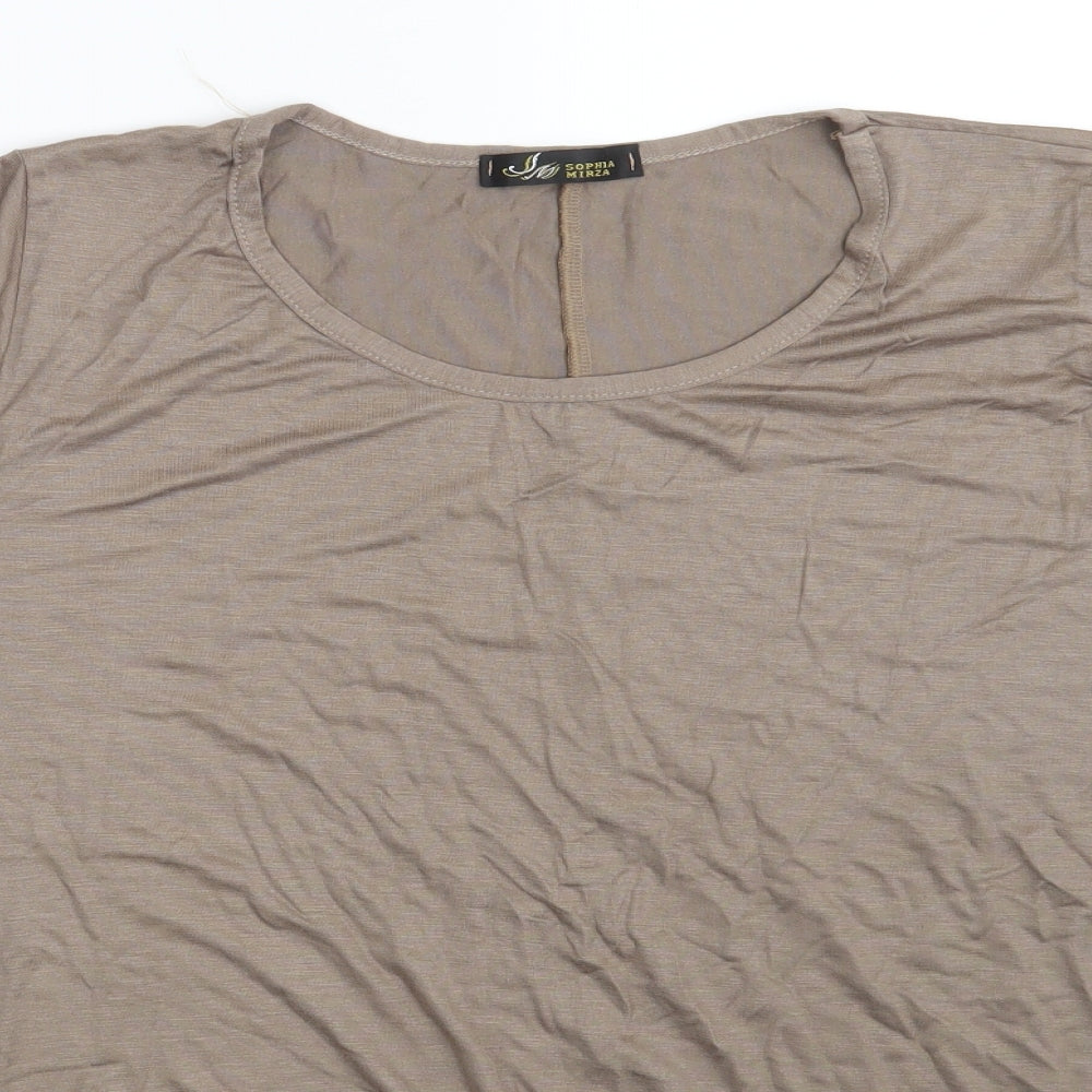 Sophia Mirza Womens Beige   Basic T-Shirt One Size