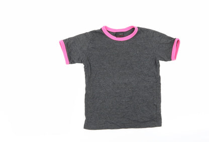 Additional front view of Next girls’ grey basic t-shirt, size 3, years