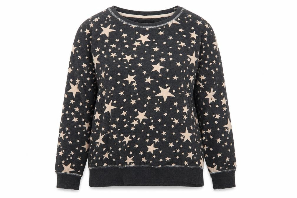 Debenhams Womens Grey Solid  Top Pyjama Top Size 10  - star detail