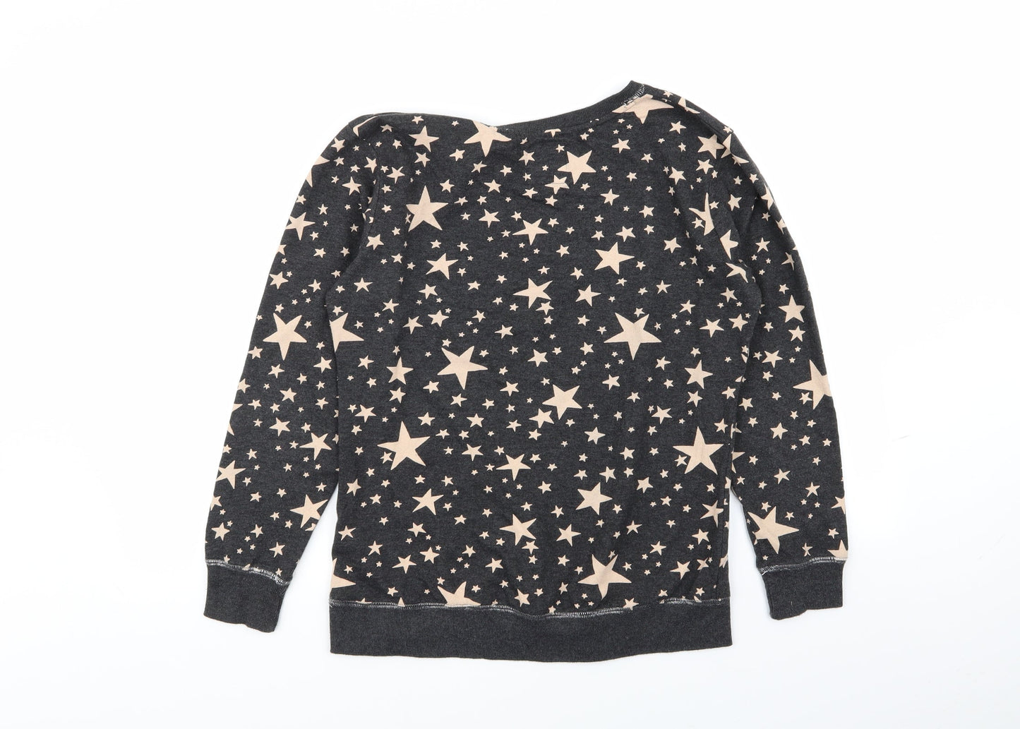 Debenhams Womens Grey Solid  Top Pyjama Top Size 10  - star detail