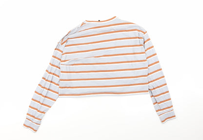Reclaimed Vintage Womens Multicoloured Striped  Basic T-Shirt Size XS