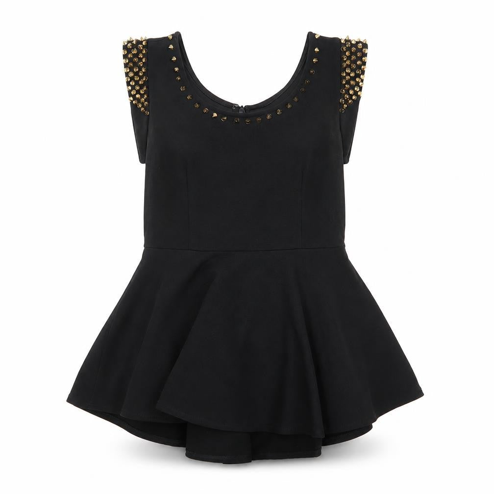 parsian Womens Black Geometric  Basic Tank Size 10