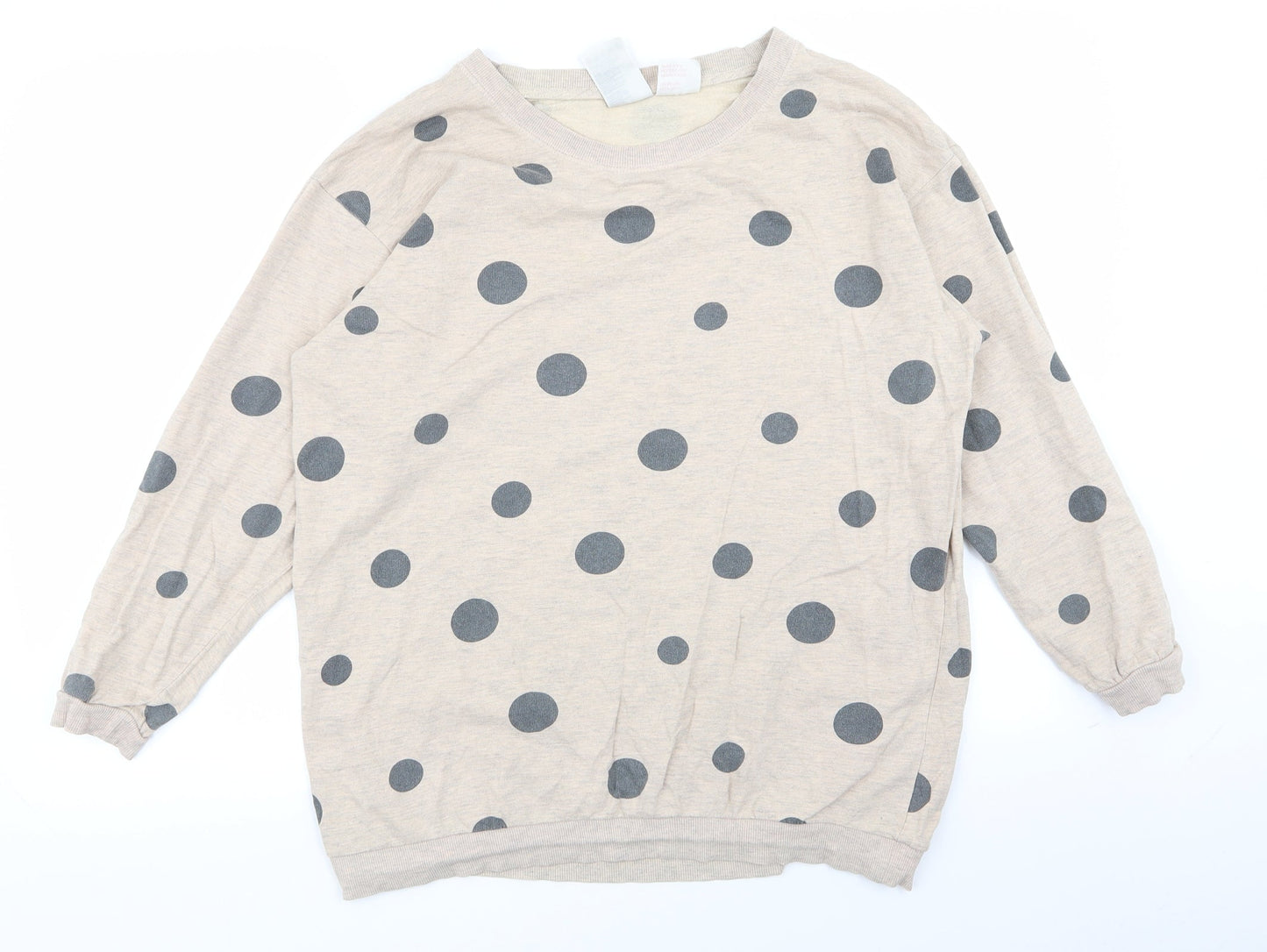 H&M Womens Beige Polka Dot  Pullover Jumper Size M