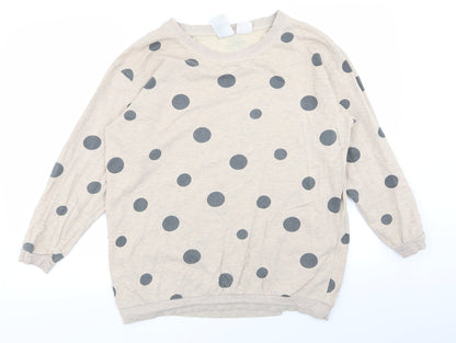 H&M Womens Beige Polka Dot  Pullover Jumper Size M