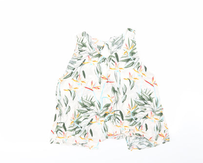 Additional front view of Only women’s white floral basic blouse, size UK 10