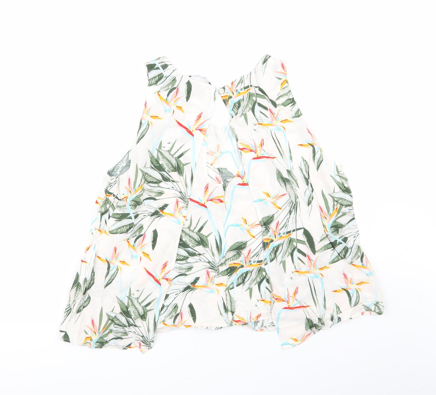 Only Womens White Floral  Basic Blouse Size 10