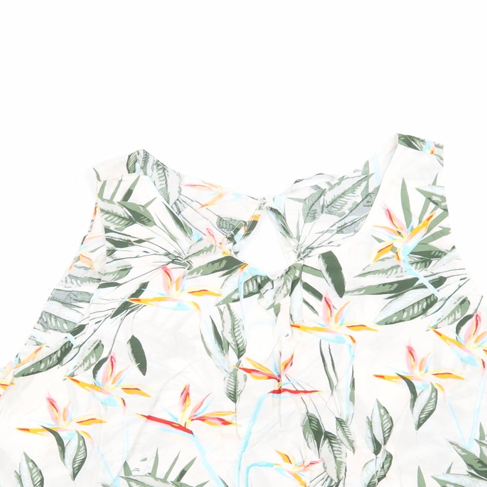 Only Womens White Floral  Basic Blouse Size 10