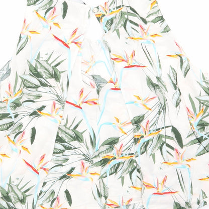 Brand and care label for Only women’s white floral basic blouse, size UK 10