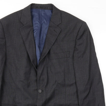 Close-up detail of jhon lewis men’s grey jacket blazer, size 44