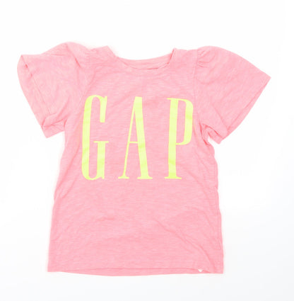 Additional front view of Gap girls’ pink basic t-shirt, size M