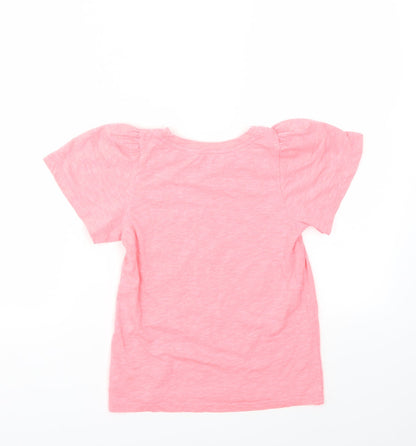 Back view of Gap girls’ pink basic t-shirt, size M