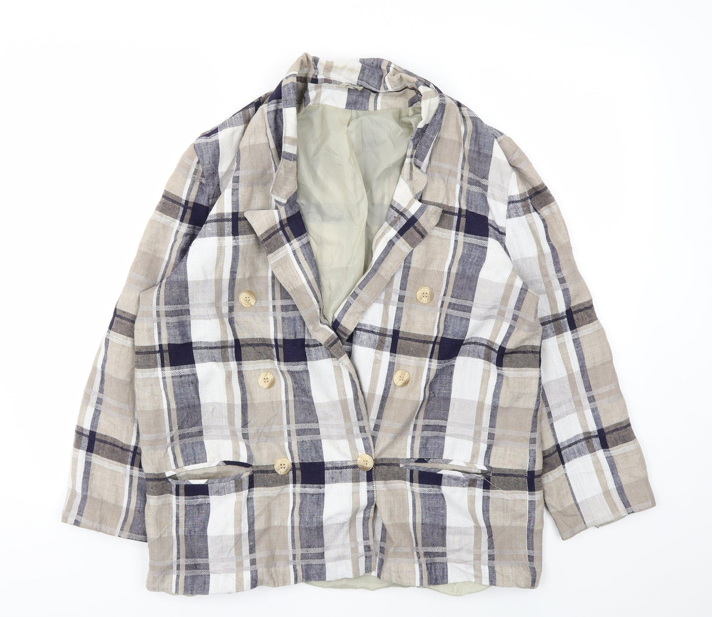 Preworn Womens Multicoloured Check  Jacket Blazer Size 16