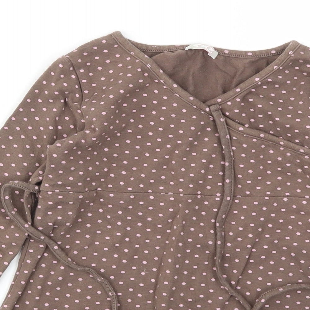 CQ Girls Brown Polka Dot  Basic T-Shirt Size 3 Years