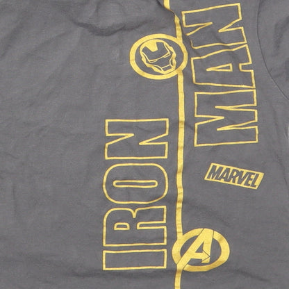Brand and care label for AVENGERS boys’ grey basic t-shirt, size 5, years