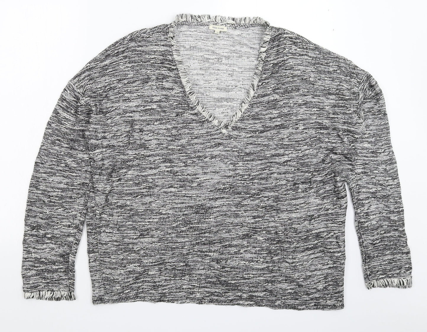 River Island Womens Grey  Knit Pullover Jumper Size 14