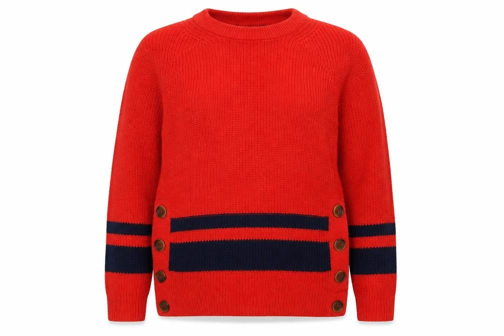 Marks & Spencer Womens Red Striped Knit Pullover Jumper Size M  - Oversized
