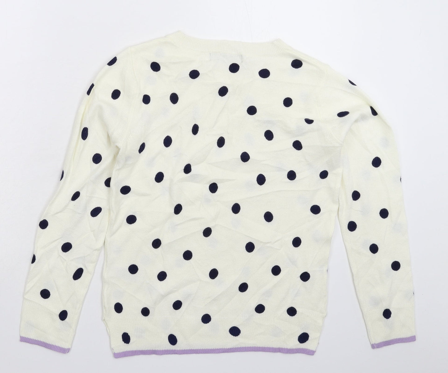 Marks and Spencer Womens White Polka Dot Knit Pullover Jumper Size 6
