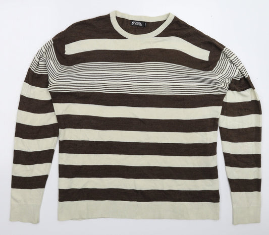 Done & Dusted Mens Multicoloured Striped Knit Pullover Jumper Size XL