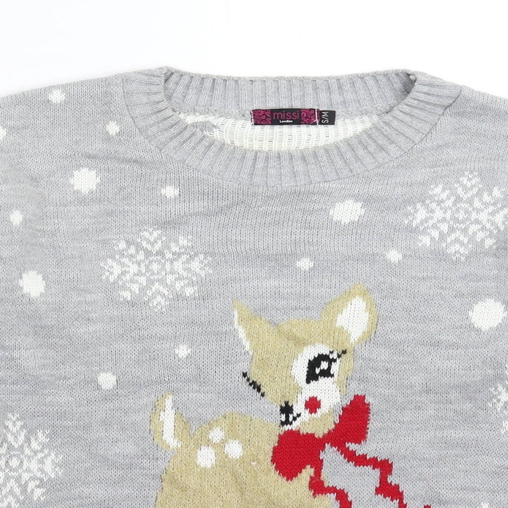 Missi Womens Multicoloured  Knit Pullover Jumper Size M
