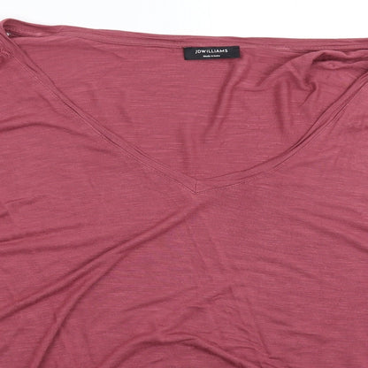 Close-up detail of JD Williams women’s pink basic blouse, size UK 18